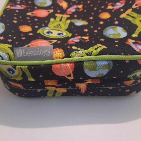 Bentology Alien Planets Lunch Box – Space Design Dual Zipper Navy Green Box Only - Picture 3 of 11